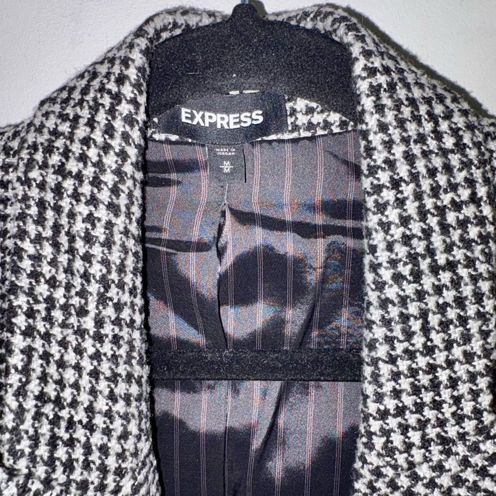 Express Houndstooth Blazer Gold Hardware Size Med… - image 2